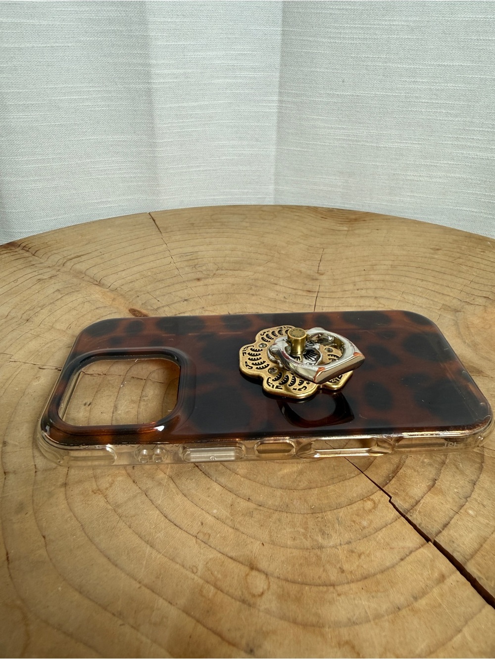 Coach Brown marbled Floral Ring Holder iPhone 16 Pro Case - Picture 8 of 11